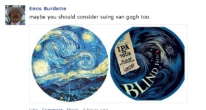 Facebook user compares Magic Hat's Blind Faith IPA with the classic Van Gogh painting Starry Night.