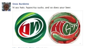 Facebook user compares Magic Hat HiCu label with Mountain Dew.